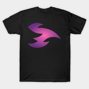 Purple Abstract Flying Fire Dragon Design T-Shirt